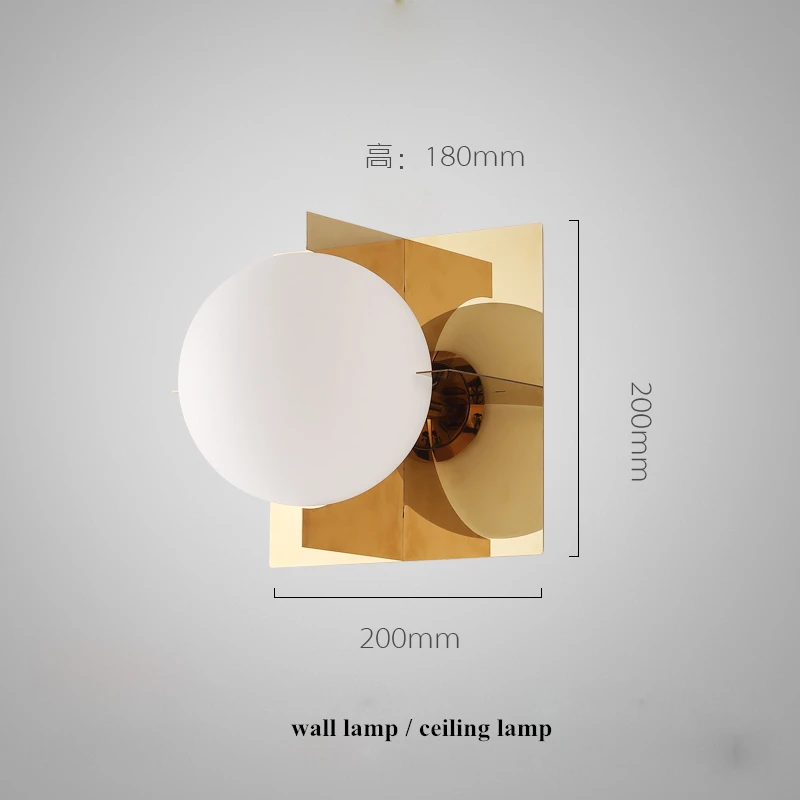 1 light wall lamp Скандинавский блеск пластина золотой металл светодиодная люстра G9 Luminaria подвеска в виде стеклянного шара внутреннее освещение, люстры Led Lampapras светильники - Цвет абажура: 1 light wall lamp
