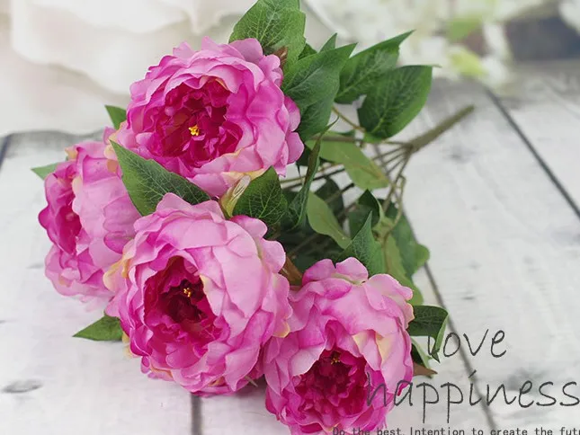 Высококачественные шелковые цветы в Европейском стиле 1 букет искусственные на