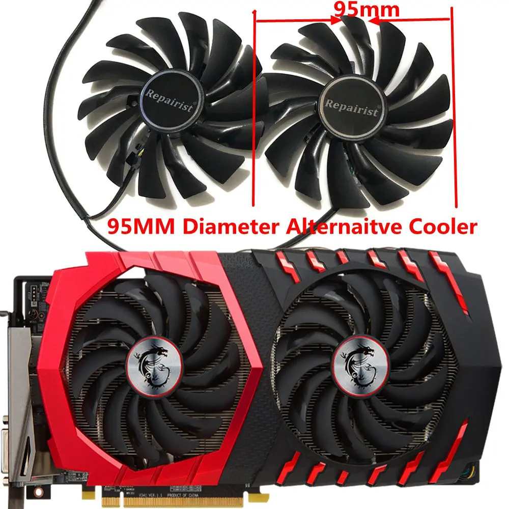 95 мм PLD10010S12HH/PLD10010B12HH охлаждающий вентилятор GPU для MSI GTX1080 GTX1070Ti GTX1080Ti видео Графика