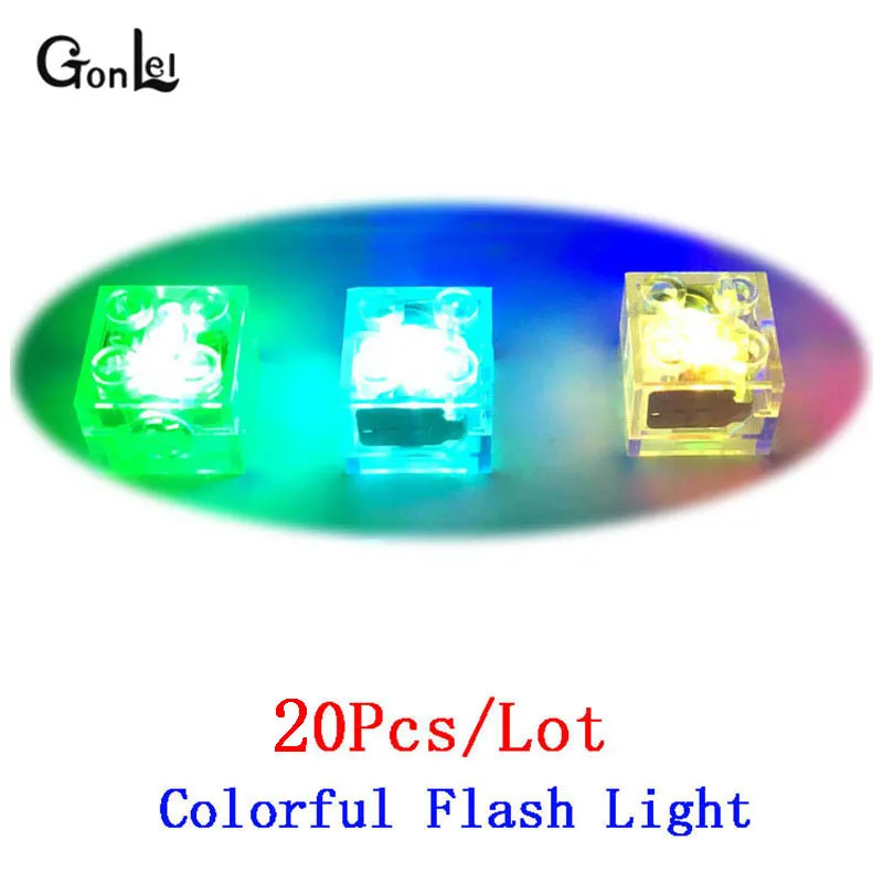 20Pcs Colorful 20 шт./лот DIY Кирпичи 2X2 строительные блоки Красочный Светодиодный светильник ребенок совместим с кирпичом 3003 кирпичи забавные игрушки для детей - Цвет: 20Pcs Colorful