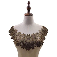 luxury floral embroidery lace collar trim garment neckline beautiful flowers sew patch sticker dress decor scrapbooking ornament