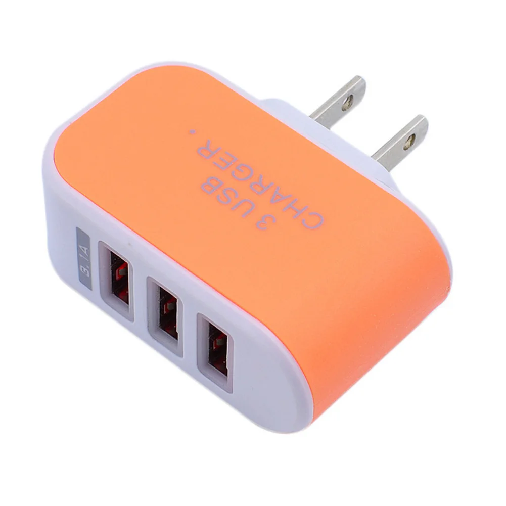 5V 3.1A 3 usb порта настенное зарядное устройство адаптер для iPhone 5 6 для samsung светодиодный Стандартный USB зарядное устройство США/ЕС