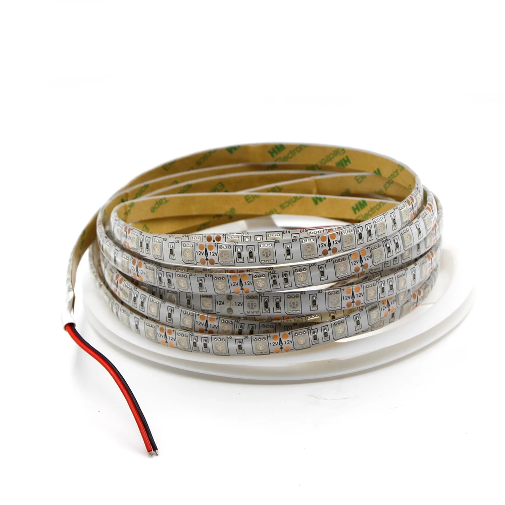 Ip67LED полоса света 600нм настоящий оранжевый SMD 5050 3528 лента Диодная Веревка огни 12 в 1