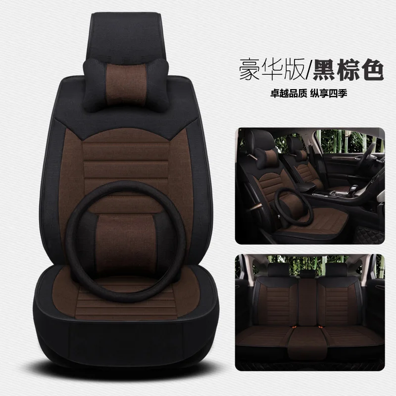 Хаки Льняные материалы автомобильные чехлы на сиденья для toyota volkswagen RAV4 skoda rapid Lexus ES IS LS RX NX LX Prado Kia авто аксессуары для автомобиля-sty - Название цвета: Хаки