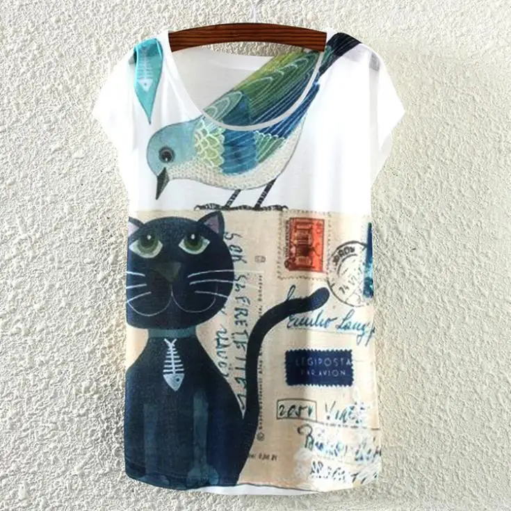 2016 new arrival casual dress summer fashion t-shirt Novelty Fruit Rabbit pattern tops tees woman t shirt promotion sale | Женская