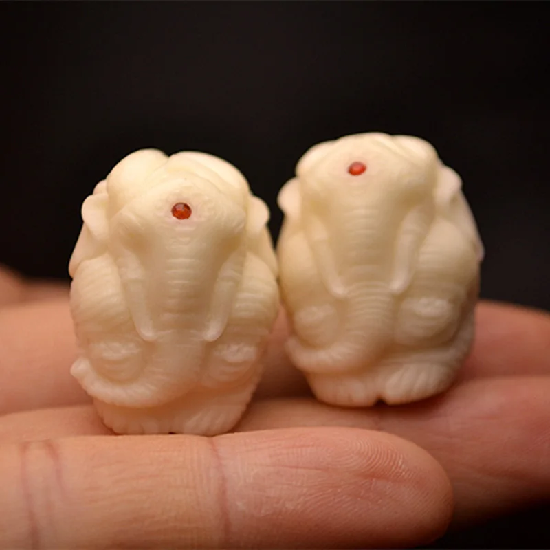 3 шт./лот оптовая продажа Tagua Nut ручная Резная Голова слона Ganesha счастливая