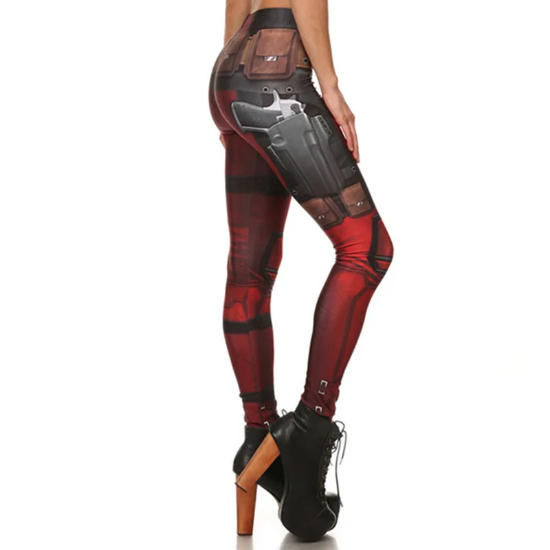 FASHION New Fashion Women leggingsGym Printed Super HERO Deadpool Leggins legging for Woman pants +TOP | Женская одежда