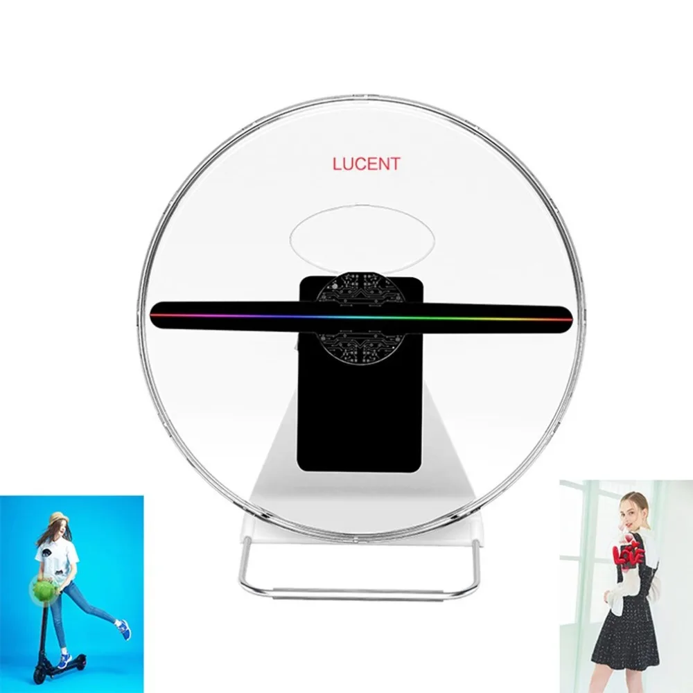 3D Holographic Projector Display Fan LED Hologram Player Lamp Rechargeable Video Light 30cm 256 LED New Arrival