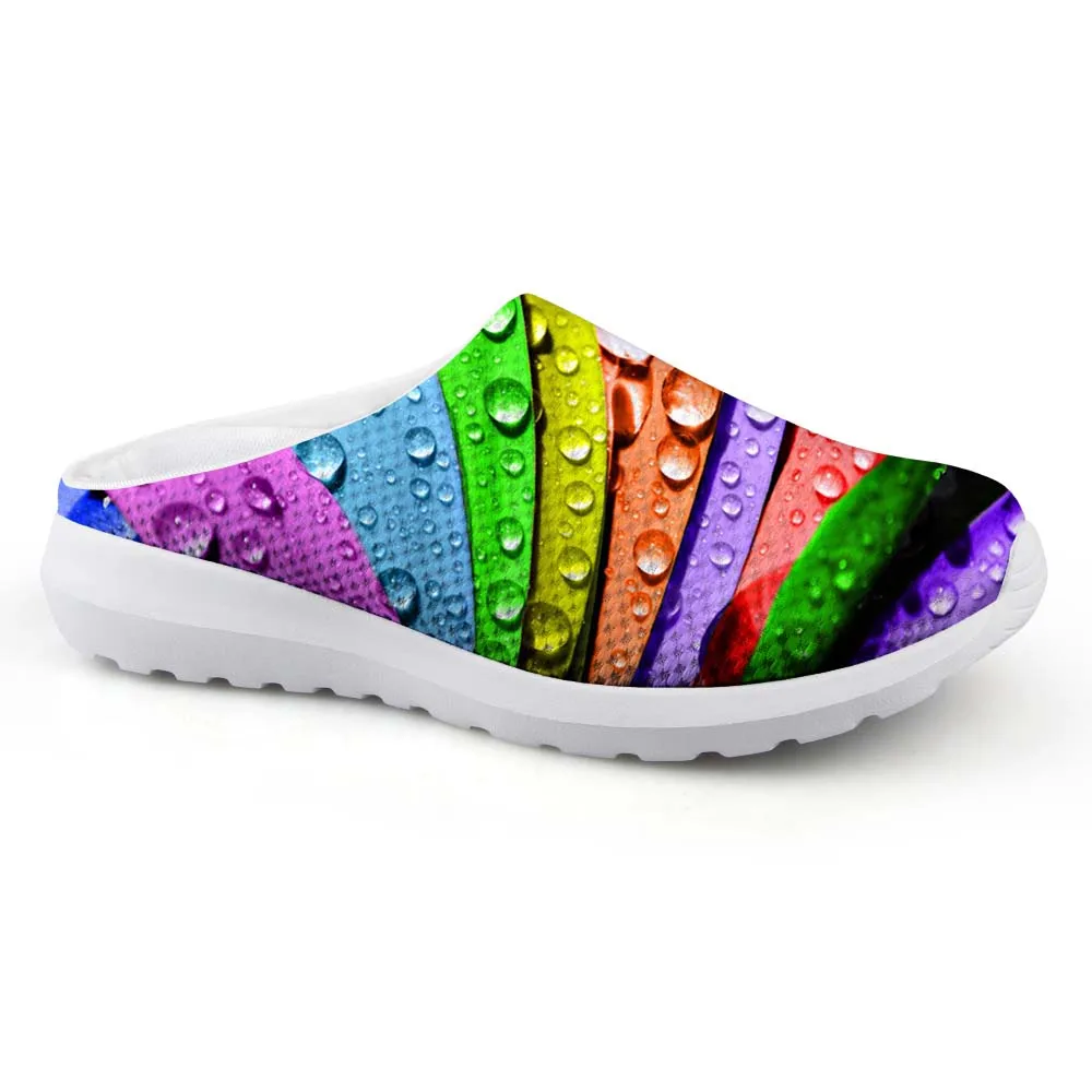 

Noisydesigns Man Home Slip-on Slippers Mixed Colors Print Summer Light Weight Beach Water Shoe Male House Boys Mesh Flat Loafers