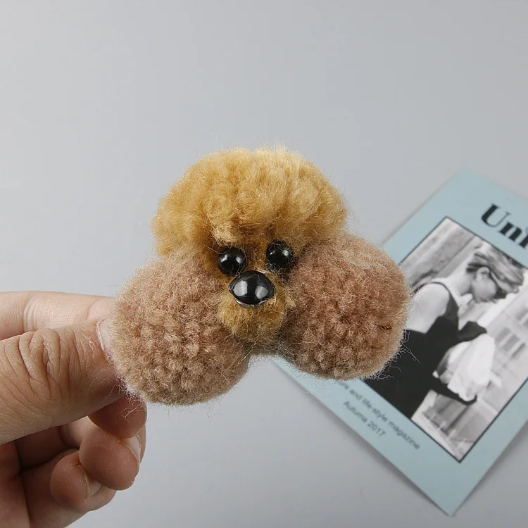 Light Brown Милые помпоны для девочек с помпонами, ленты для волос, круглые помпоны, держатель для волос, эластичные ленты для волос для детей, HC109 - Цвет: Light Brown