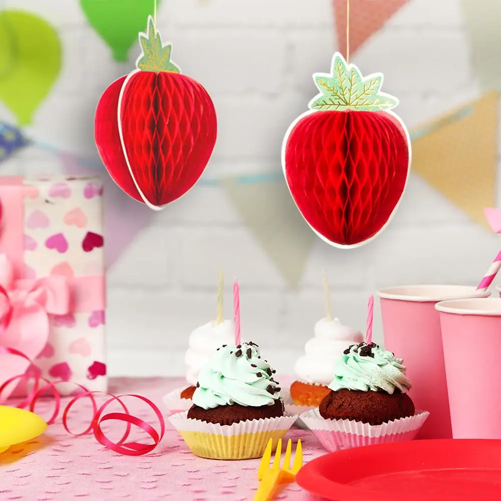 1 шт. клубничное Украшение DIY красные фруктовые сотовые шары праздничные идеи для