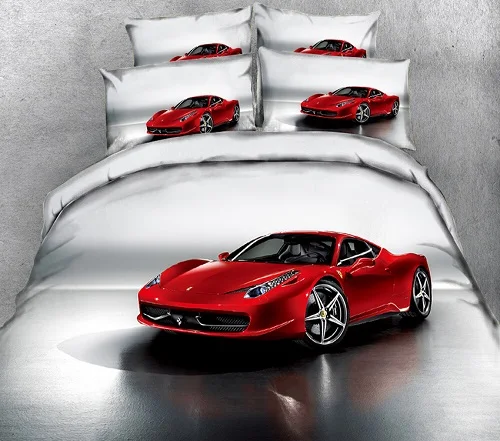 3d bedding set 3D Постельное белье автомобиля фото постельное белье queen близнец полный пододеяльник простынь и наволочки) 4 шт./компл. простыня Текстиль для дома - Цвет: 3d bedding set