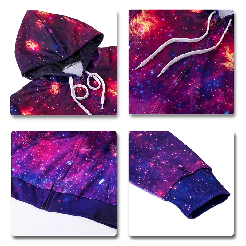

YFFUSHI 3d Hoodies Space Galaxy Sweatshirt Hoodie Men Coat Casual Streetwear Fashion 3d Hoodies Men Women Zipper Jacket