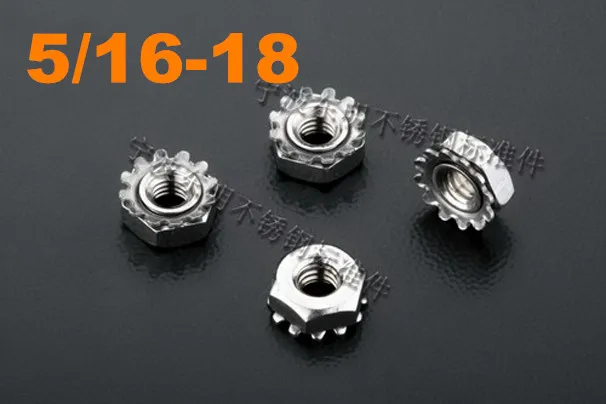 

100pcs/lot 5/16-18 Stainless steel Kep K nut