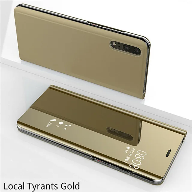 Gold Зеркальный флип-чехол для huawei P20 P30 Lite Коврики 20 Lite рro Y6 Y7 крышка на Honor 20 8X 8A 10 9 lite 7A Y9 P Smart чехол - Цвет: Gold