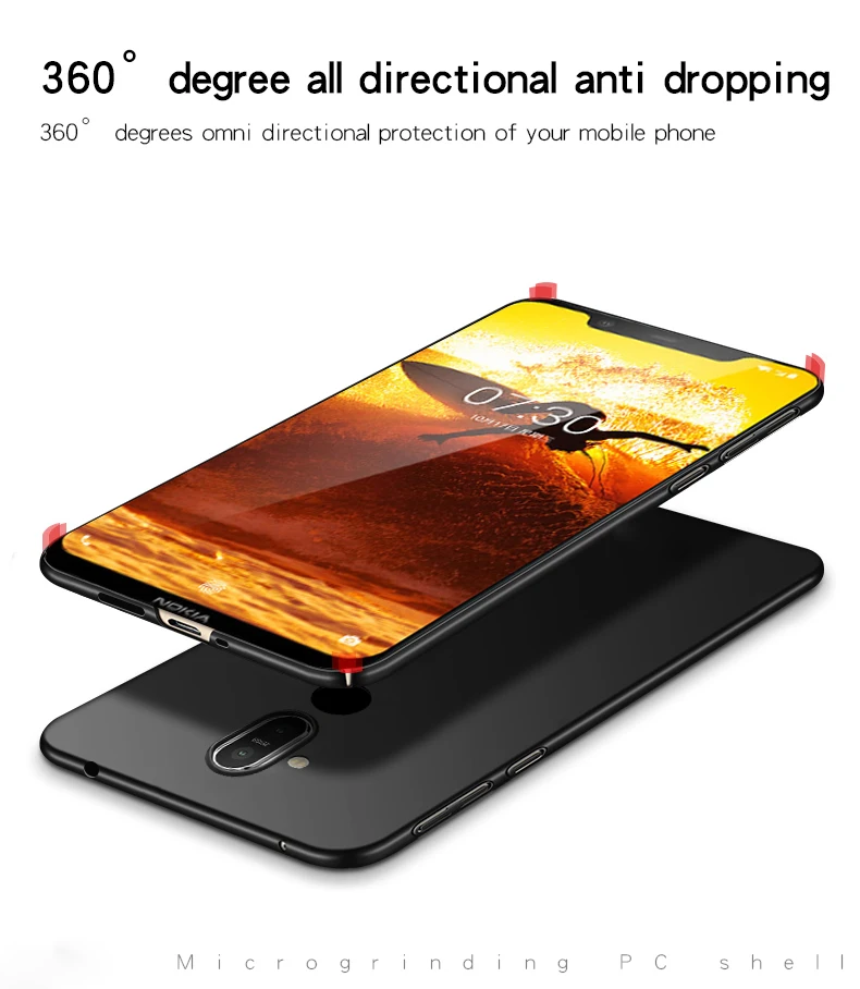 For Smooth Cover Nokia 8.1 Case Ultra-thin Hard PC Protective Back Cases for TA-1119 TA-1128 Phoenix Nokia8.1 HATOLY |
