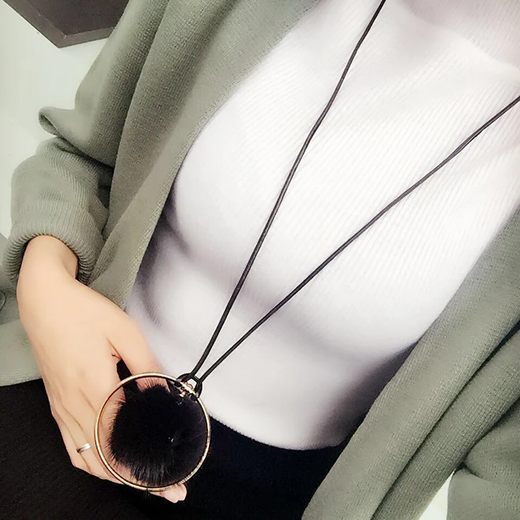 Mink Necklace Long Chain Pendant Women Autumn And Winter Sweet All-match Girl Statement Accessories | Украшения и аксессуары