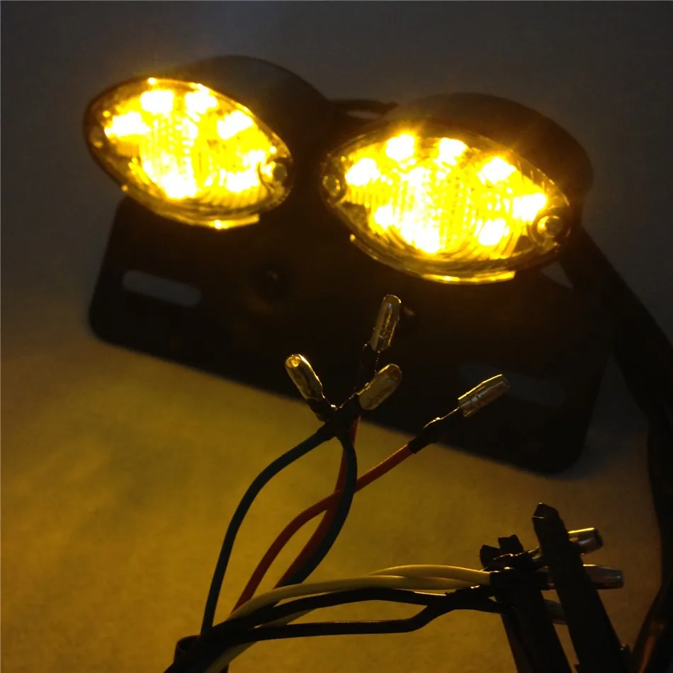 

Aftermarket free shipping motorcycle accessories tail light motorcycle Universal Cat Eye Custom Motorcycle Tail Brake License Pl