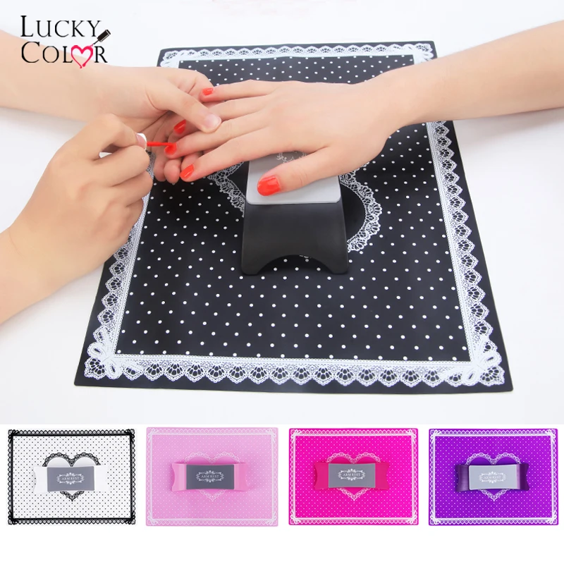 Силиконовая подушка для запястья с подлокотником для руки, мат для маникюрного столика, держатель для рук, моющийся коврик, складной инструмент салона искусства ногтей.