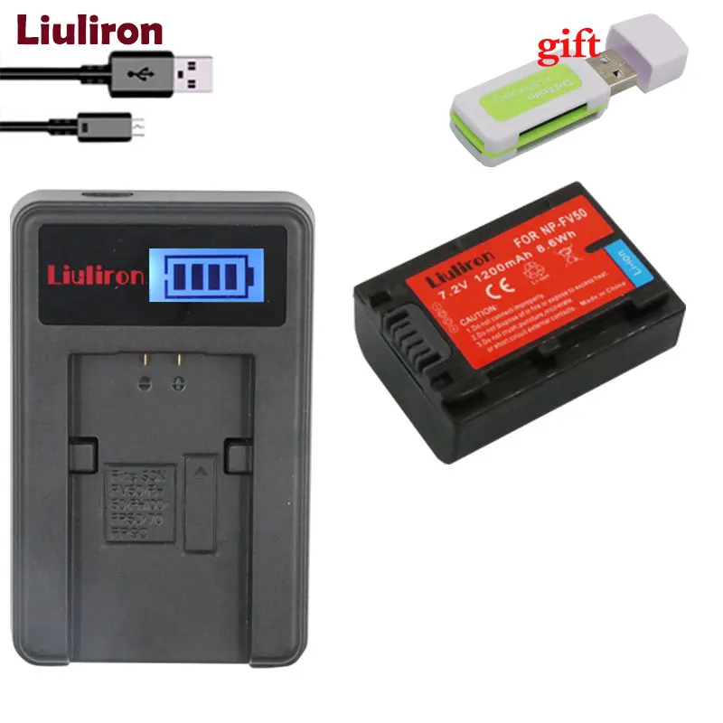CHARGER AND 1BATTERY NP-FV50 для sony lcd USB зарядное устройство+ 2400 мАч NP FV50 батарея для камеры для NP-FV30 FV50 FV70 FV90 FV100 FV120 HDR-SR68 DCR-SX85 - Цвет: CHARGER AND 1BATTERY