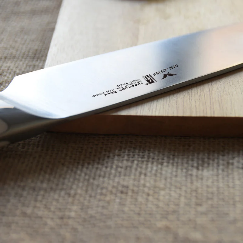 7 дюймов Santoku Ножи Pro Кухня столовые приборы шеф-повара Ножи Германии с высоким содержанием углерода Нержавеющая сталь X50CRMOV очень острые Пособия по кулинарии Ножи
