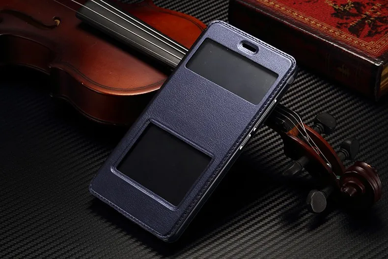 Для xiaomi redmi note 2 чехол высокого качества из искусственной кожи умный флип-чехол с подставкой Чехол s для xiaomi redmi note 2 чехол и Окно просмотра