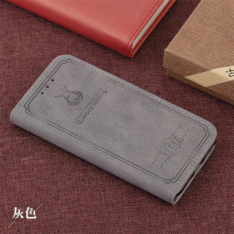 Кожаный чехол для samsung Galaxy Note 3 4 5 S9/S9Plus S8/S8Plus S7/S7Edge S6/S6Edge/S6edge+ S5 S4 S3 Флип кожаный чехол Coque - Цвет: grey
