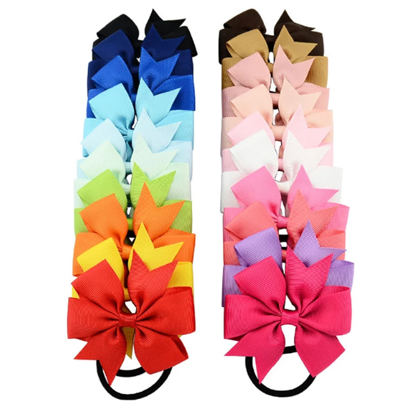 Распродажа конфеты ColorSolid Grosgrain ленты банты зажимы заколка для волос девочек бант