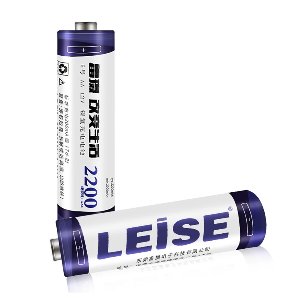 Leise 2200mah AA Аккумуляторная Батарея NIMH 2A 14500 1.2В батареи с чехлом для пульта
