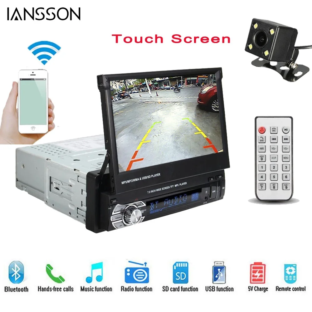 Авто Радио Bluetooth GPS 12 В автомобиля плеер 1 DIN 7 &quotHD Сенсорный экран телефона AUX-IN MP3/fm
