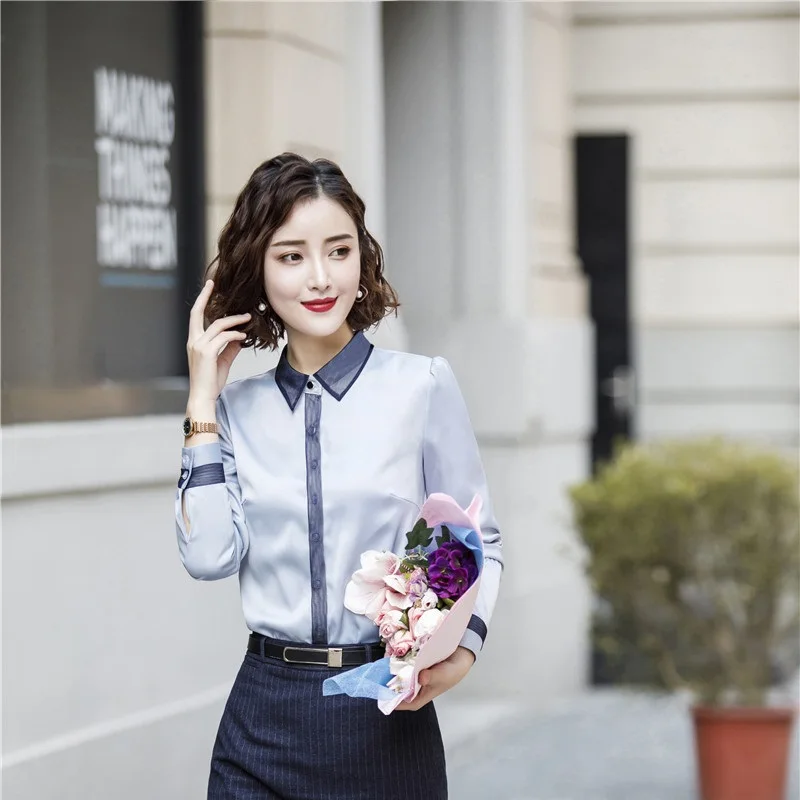 

2019 New Spring Fall Long Sleeve Women Blouses and Shirts for Ladies Office Blouse Tops Clothes OL Styles Female Work Wear