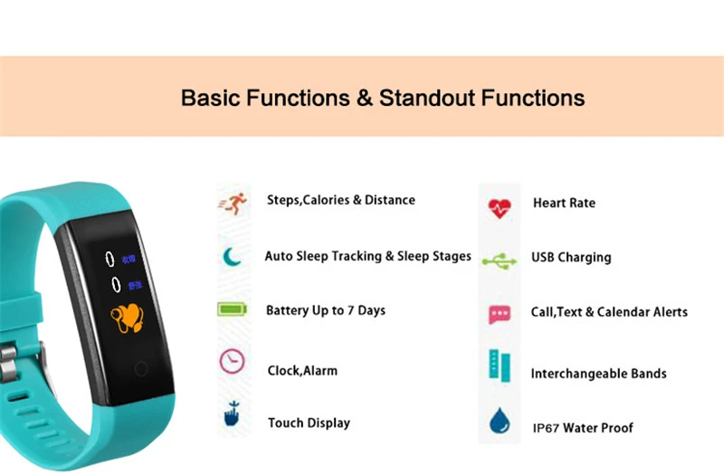 Красочные! ID 115 plus Смарт спортивные wistband bluetooth телефонные звонки наручные часы