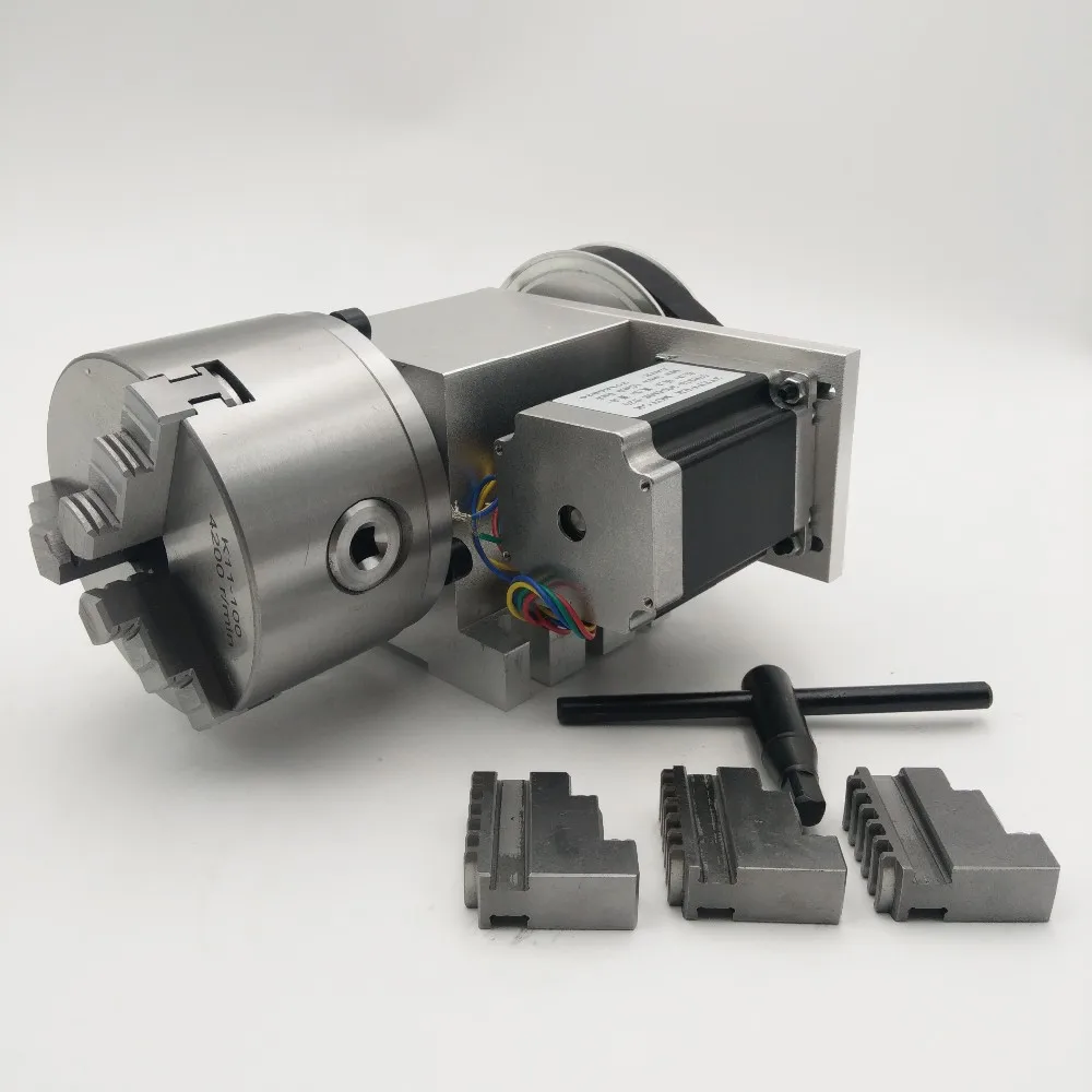 CNC 4-я ось K11 3 кулачковый патрон CNC роторная ось 100 мм 4-я ось соотношение 6:1 полый вал для фрезерного станка с ЧПУ 1 год гарантии
