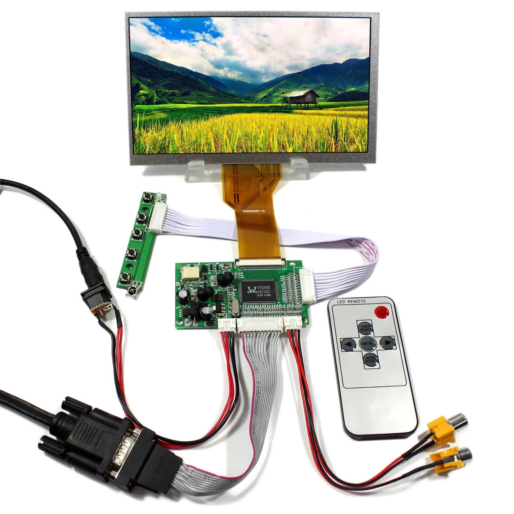 

7inch AT070TN92 800x480 LCD Screen+VGA 2AV Reversing LCD Driver Board VS-TY50-V1