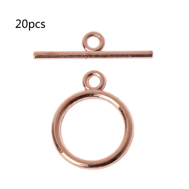 Rose Gold 20 комплектов браслет ожерелье бар и кольцо Переключить застежки соединители Ювелирные изделия Поиск - Цвет: Rose Gold