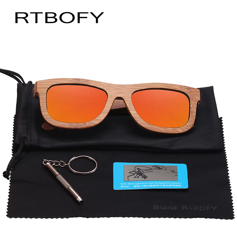 RTBOFY Модные 100% деревянные поляризационные солнцезащитные очки ручной работы