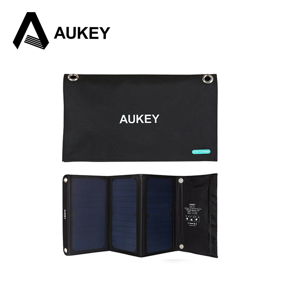 AUKEY солнечное зарядное устройство 21 Вт панели солнечные с Dual USB портативный
