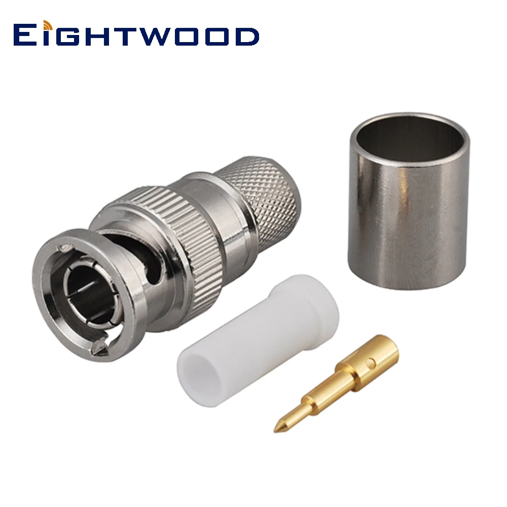 

Eightwood 5PCS BNC Plug Male RF Coaxial Connector Adapter Crimp LMR400 Cable for Antenna Broadcast (125 Ohm) Telecom Automotive