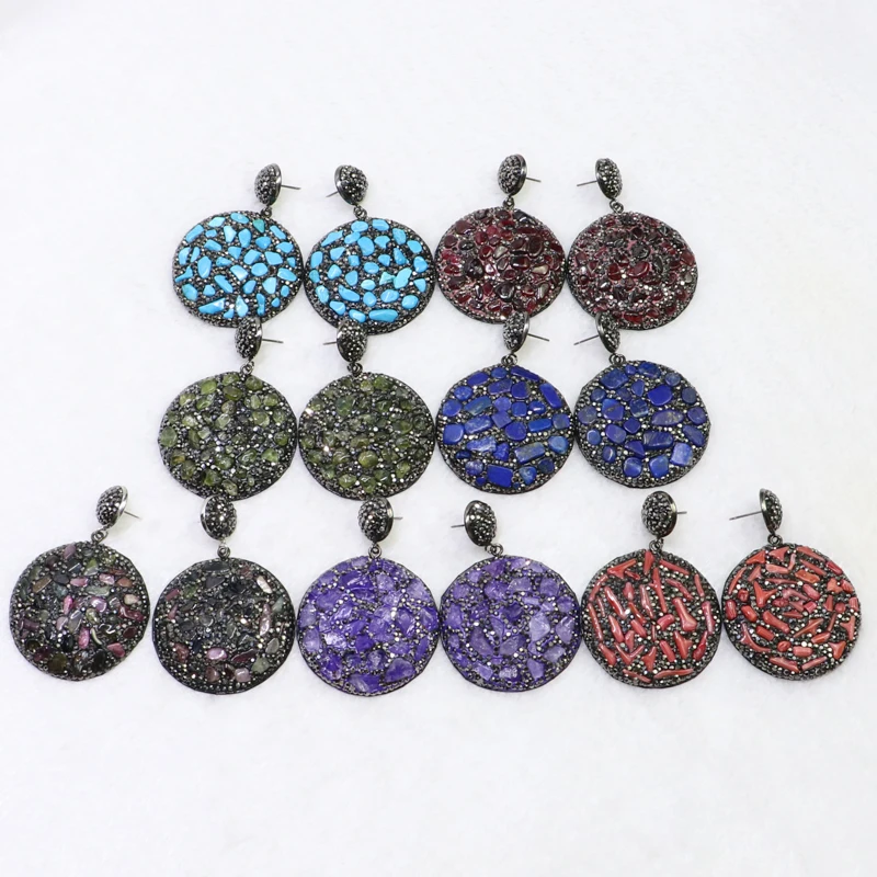 3 пары круглые серьги проложенные Стразы и крошечный камень модные ювелирные