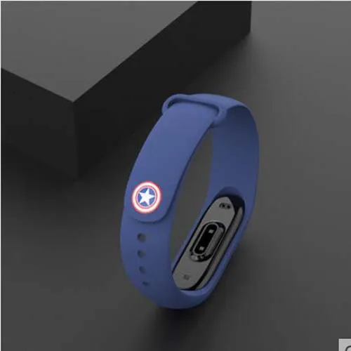 Midblue NO.2 Марвел из Мстителей для Xiaomi mi группа 4 3 ремешок для спортивных часов Силиконовый браслет для Xiaomi mi Band 3 Аксессуары mi Band 3 браслет - Цвет ремешка: Midblue NO.2