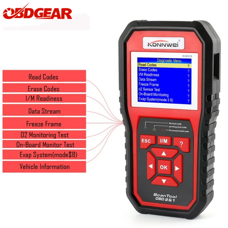 KONNWEI KW850 автомобиля диагностический сканер OBD2 EODB может автоматически один