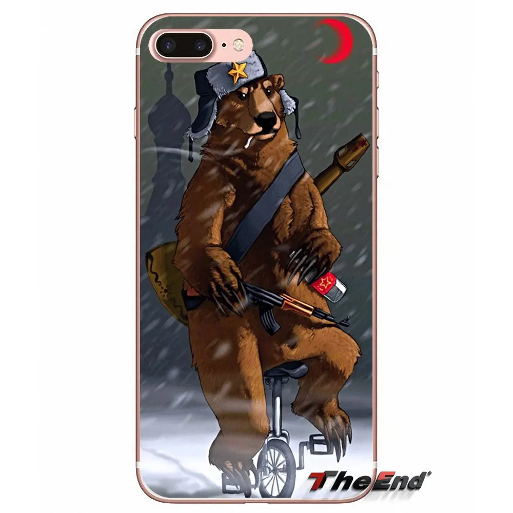 For Huawei G7 G8 Ascend P7 P8 P9 Lite Honor 4C 5X 5C 6X Mate 7 8 9 Y3 Y5 Y6 II Pro Moscow Russian Brown Bear Silicone Case | Мобильные