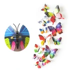 3D наклейка в виде бабочки из ПВХ, 12 шт.лот