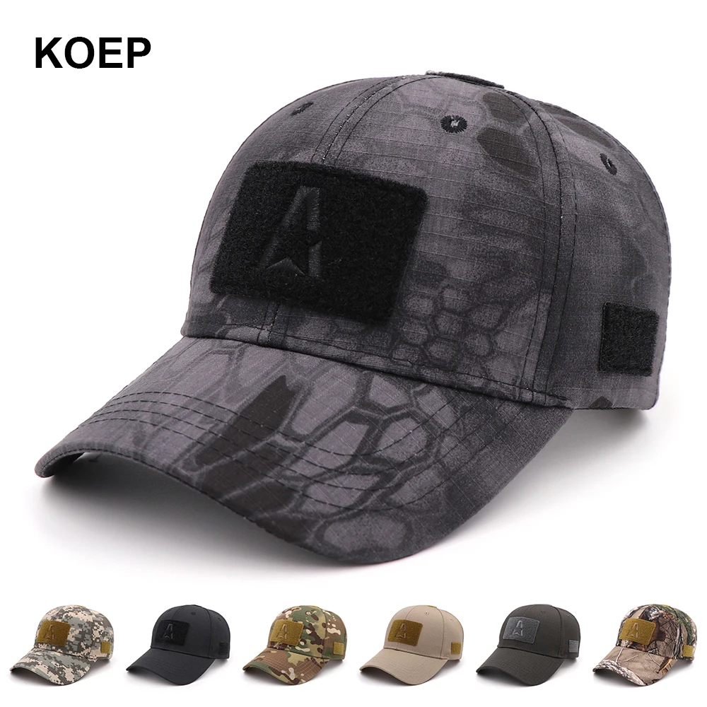 KOEP, уличная спортивная бейсболка, бейсбольная кепка s, камуфляжная, простая, тактическая, Армейская, камуфляжная, Охотничья Кепка для мужчин, для взрослых, тренировочная Кепка