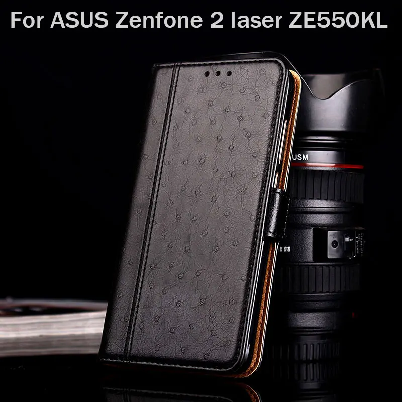 Роскошный чехол для ASUS Zenfone 2 laser ZE550KL из страусиной кожи с подставкой модные чехлы