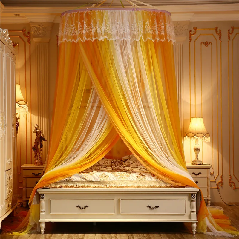 Москитная сетка постепенного цвета подвесная купольная для кровати Super king летняя