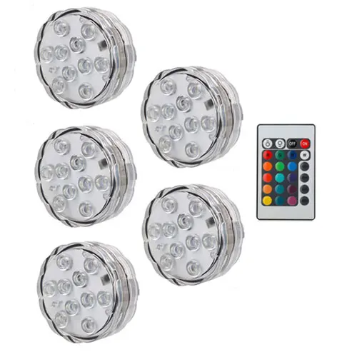 5 lamp 1 controller 10 Светодиодный подводный светильник с дистанционным управлением IP68 водонепроницаемый RGB многоцветный На Батарейках погружная ваза украшение лампа для бассейна - Испускаемый цвет: 5 lamp 1 controller