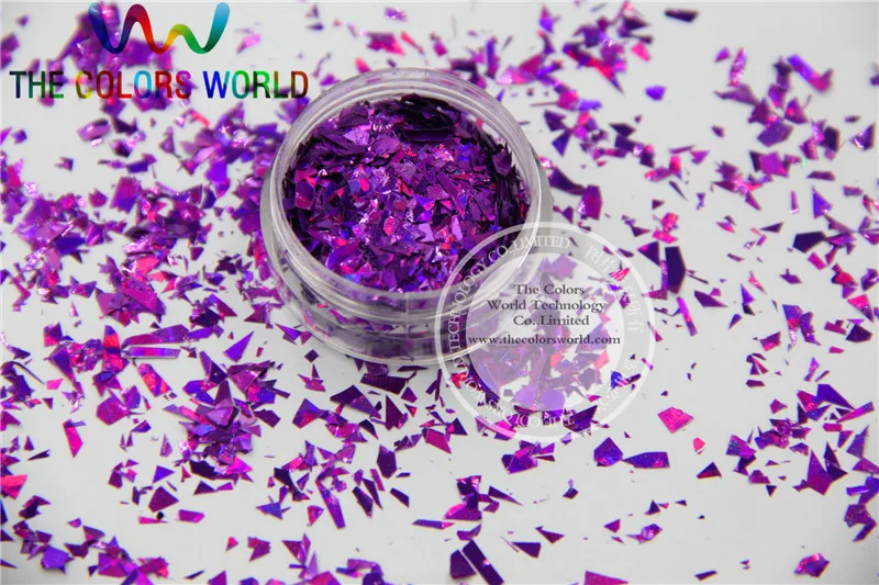 TCA800 голографический фиолетовый цвет Майларовый Лист случайный размер хлопья для