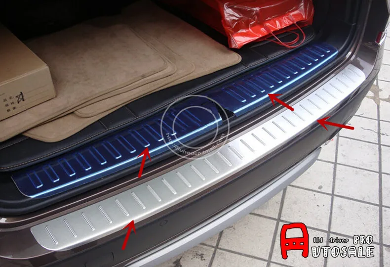 

Нержавеющая сталь внешняя + внутренняя Накладка заднего бампера декоративная отделка 1 шт. Глянцевая для BMW X3 F25 2011 2012 2013/2014 2015