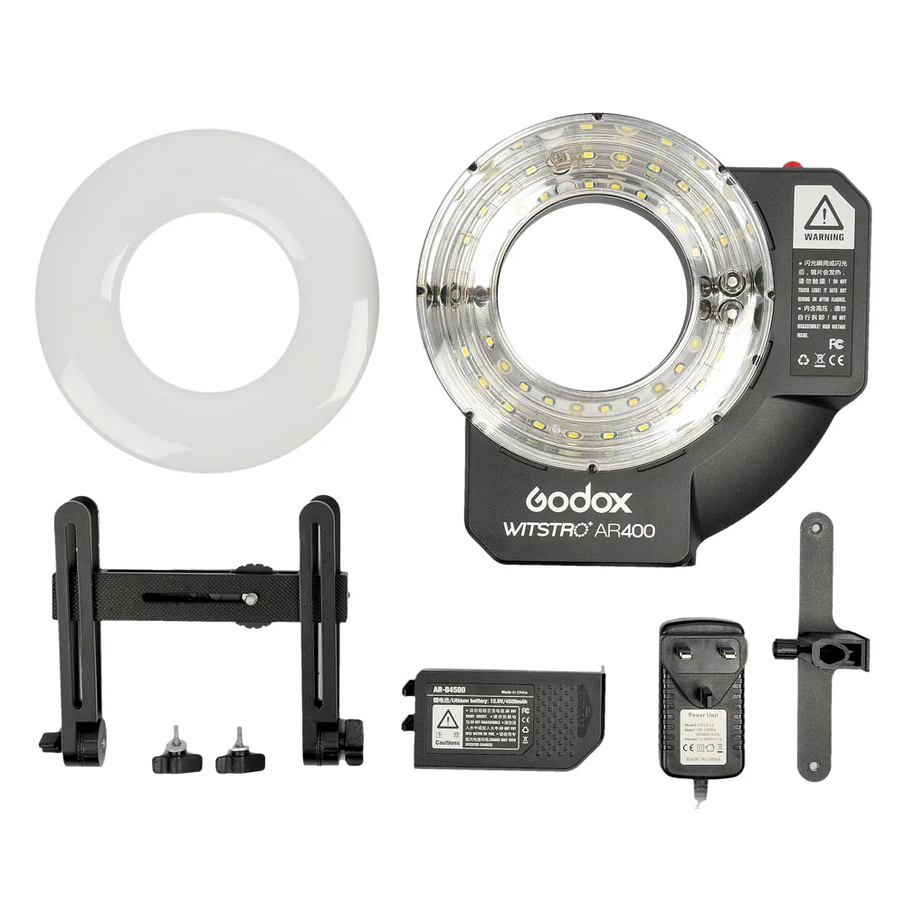 Godox AR400 400 Вт литий-ионная батарея ЖК-панель мощный макро светодиодный кольцевой Вспышка Speedlite видео светильник комплект
